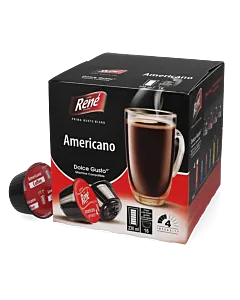Caf&eacute; Ren&eacute; Americano package and capsule for Dolce Gusto
