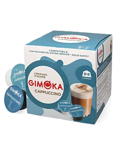 Gimoka Cappuccino package and capsule for Dolce Gusto
