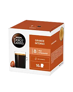 Nescaf&eacute; Grande Intenso package and capsule for Dolce Gusto