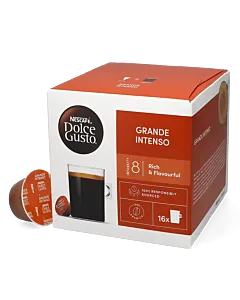 Nescaf&eacute; Grande Intenso package and capsule for Dolce Gusto