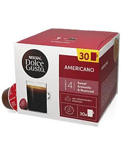 Nescaf&eacute; Americano Big Pack package and capsule for Dolce Gusto
